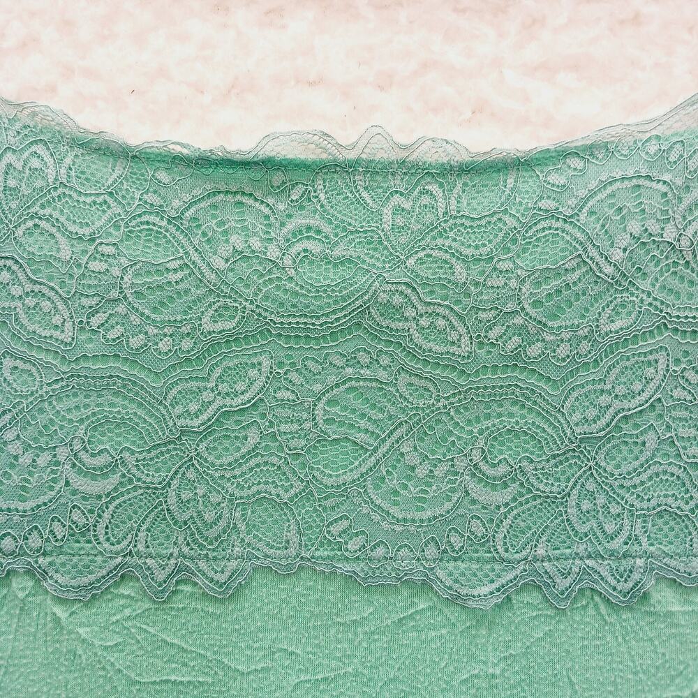 Cami Blouse Top Mint Lace Babydoll Crinkle Fairy Cottagecore Coquette Y2K Size L - Picture 2 of 11